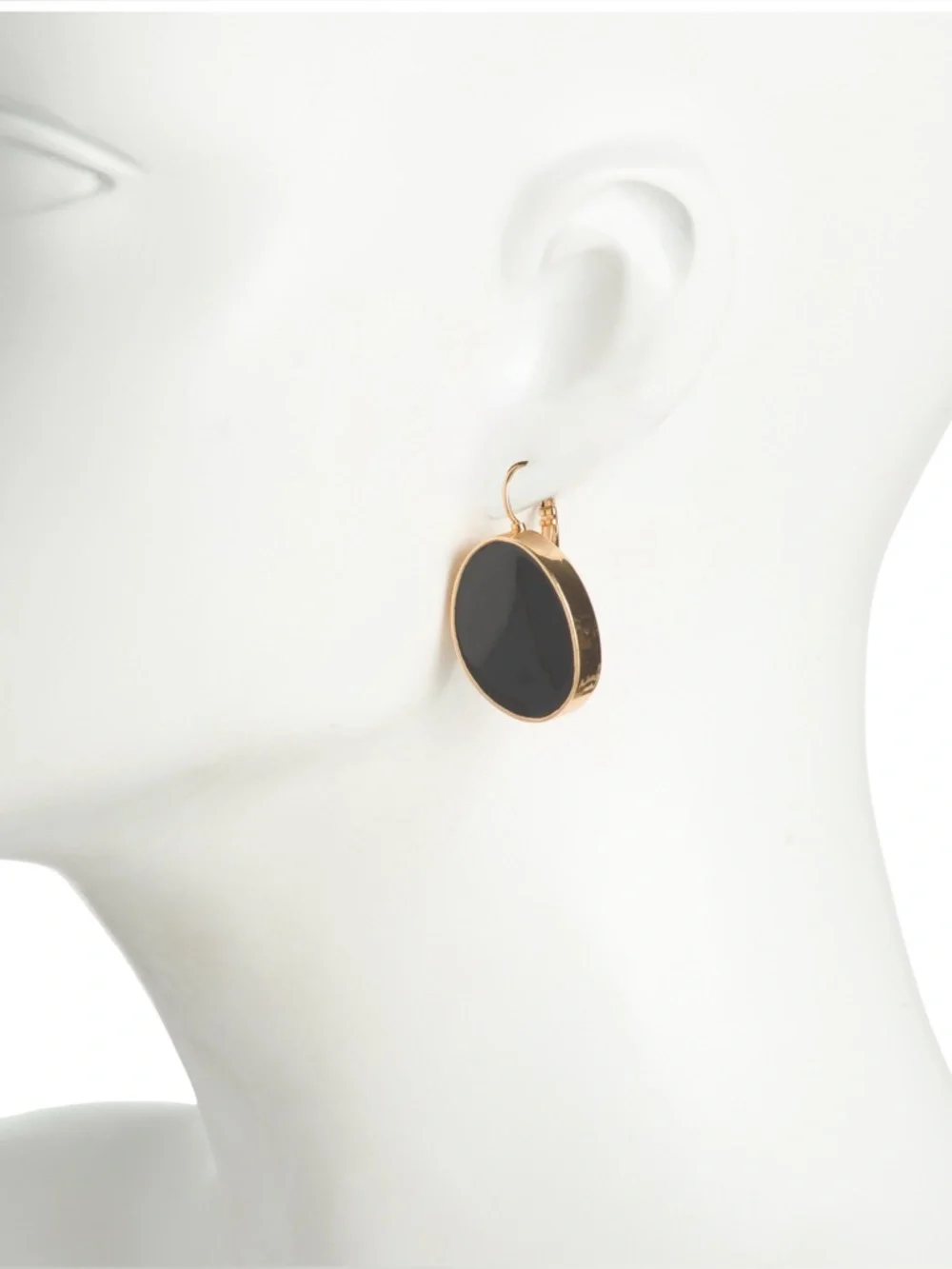 ❗️BUY NOW❗️WILL BE REMOVED SOON❗️KENNETH JAY LANE BLACK KIDNEY EARRINGS - Picture 3 of 7